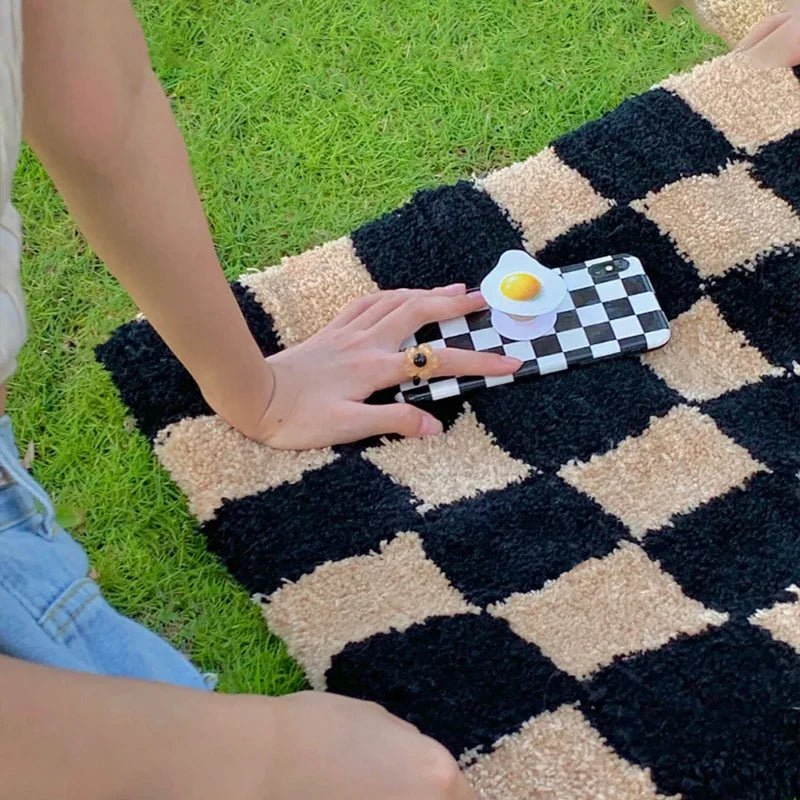 Hommfer - Tapis de Bain à Carreaux Rétro en Polyester Tufté - Hommfer