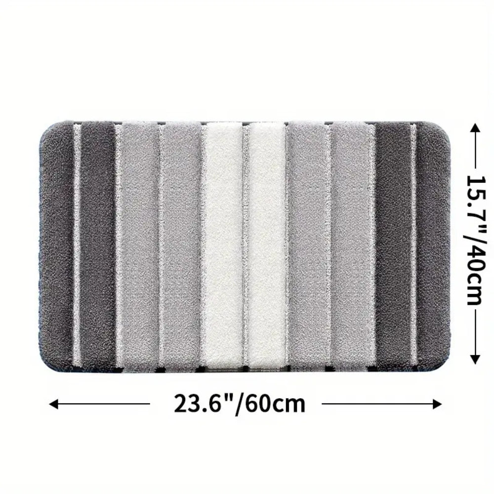 Hommfer - Tapis de bain absorbant | Rayé clair - Hommfer