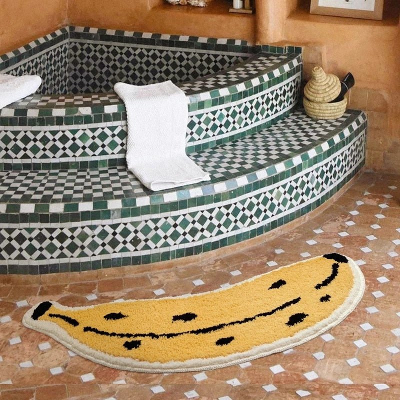 Hommfer - Tapis de Bain Forme Banane en Polyester pour la Salle de Bain - Hommfer