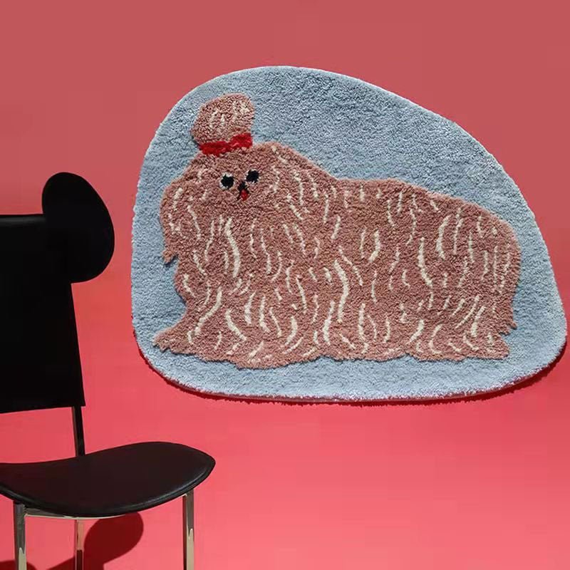 Hommfer - Tapis de Bain Tufté Antidérapant Chien Cartoon pour la Salle de Bain - Hommfer
