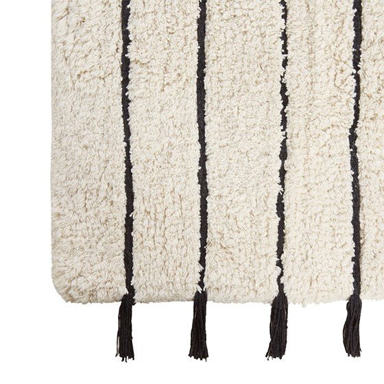 Hommfer – Tapis de bain tufté en coton avec franges pour la salle de bain - Hommfer