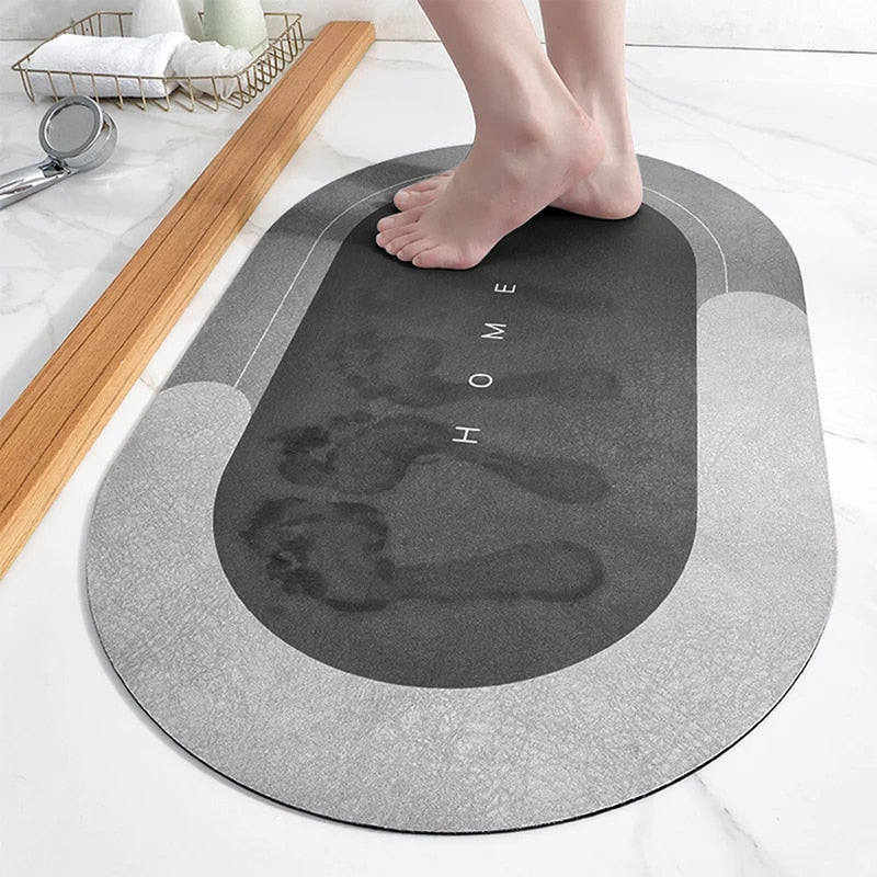 Hommfer - Tapis de bain ultra-absorbant à séchage rapide avec rembourrage en mousse - Hommfer