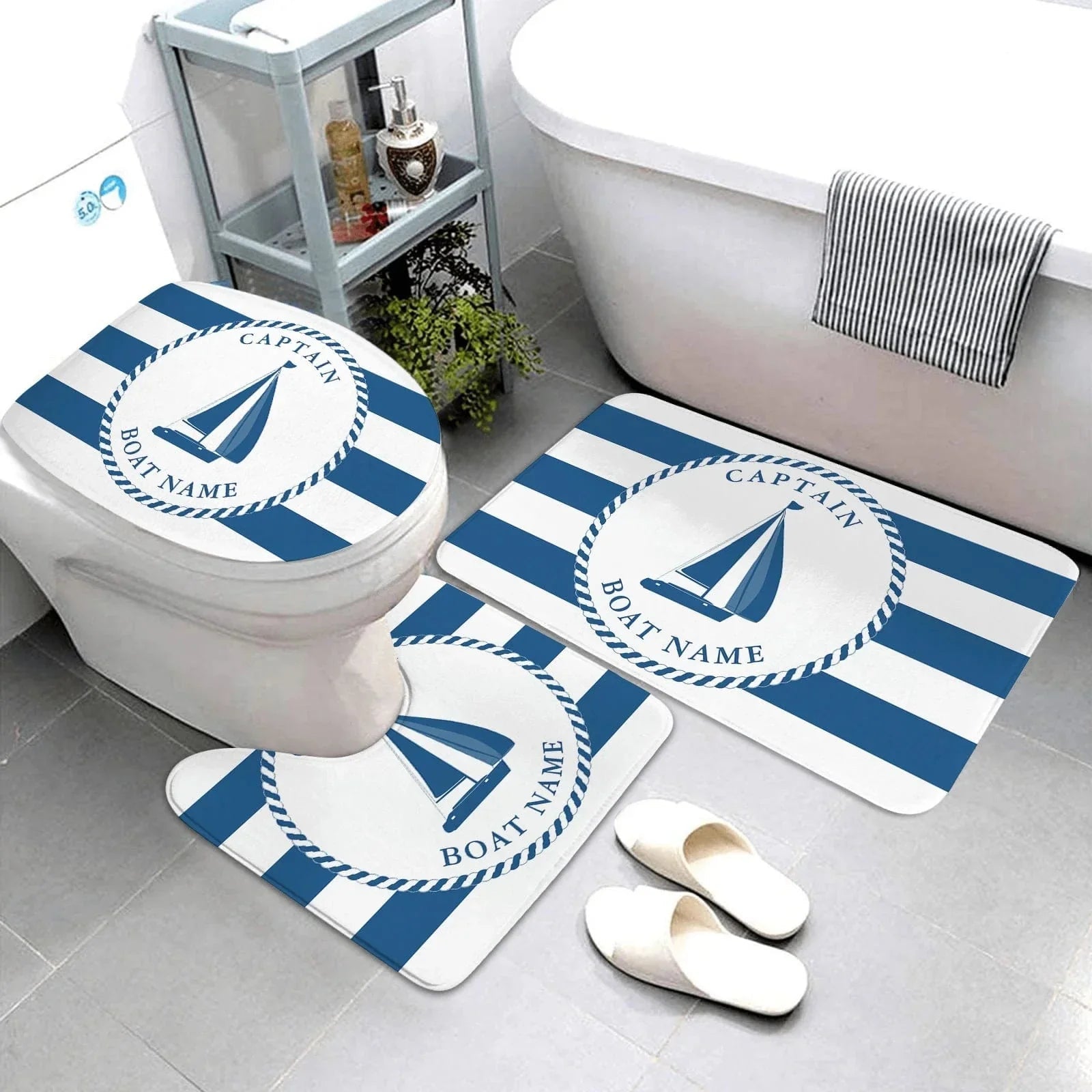 Hommfer – Tapis de Salle de Bain Élégant en Bleu Foncé - Hommfer