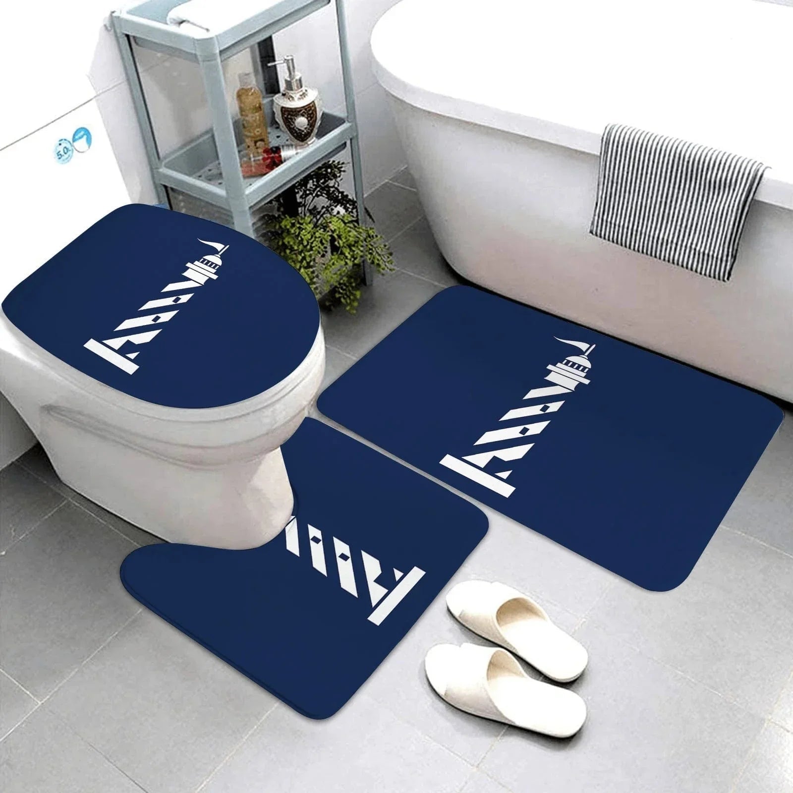 Hommfer – Tapis de Salle de Bain Élégant en Bleu Foncé - Hommfer