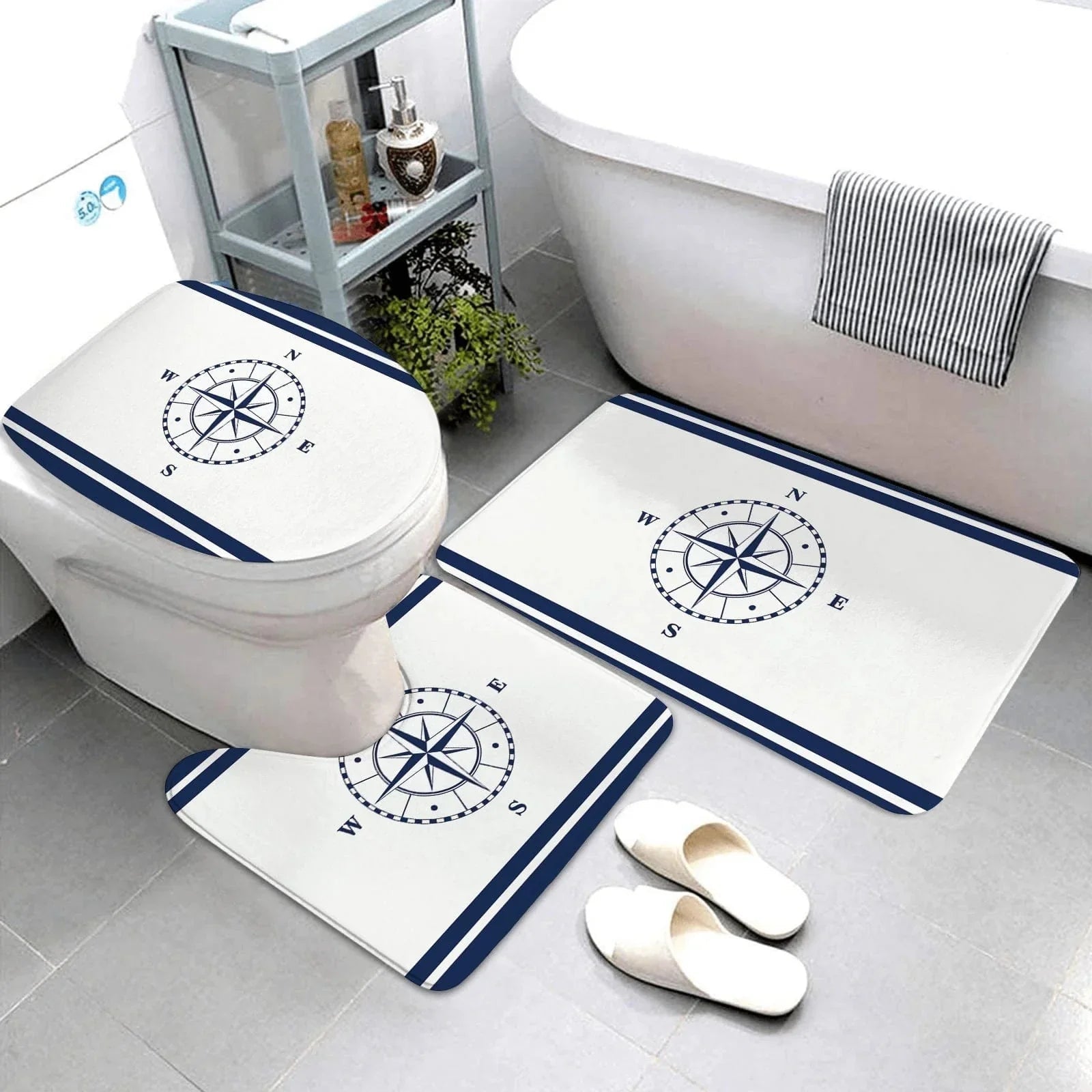 Hommfer – Tapis de Salle de Bain Élégant en Bleu Foncé - Hommfer
