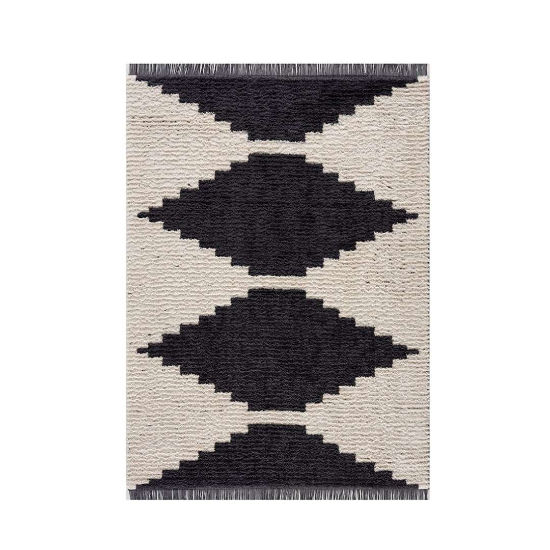 Hommfer – Tapis Noir et Ivoire à Poils Longs - Hommfer