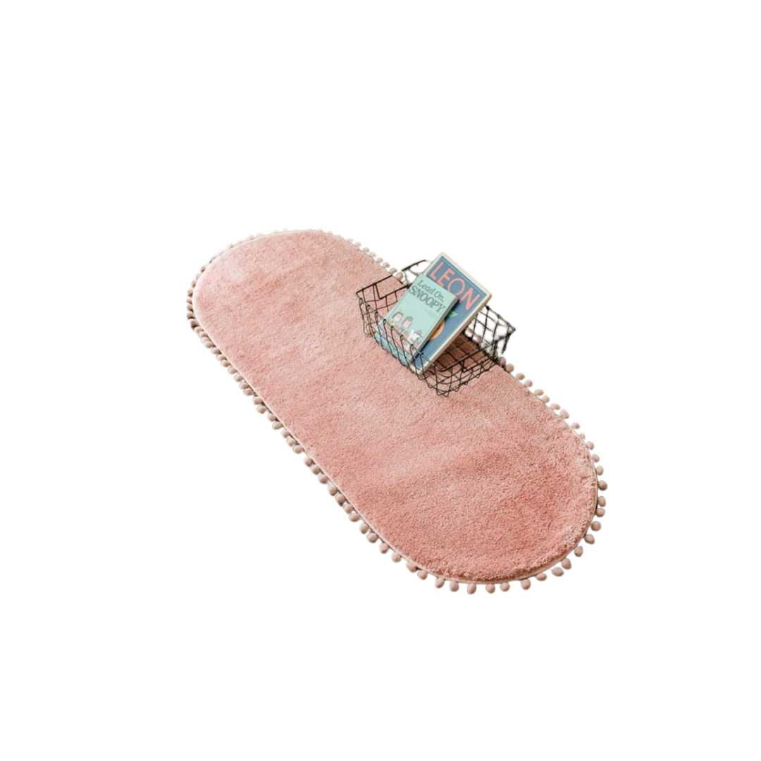Hommfer – Tapis Ovale Antidérapant avec Bordures Pompons - Hommfer