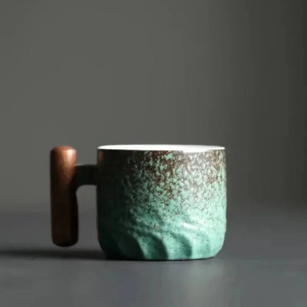 Hommfer – Tasses à espresso en céramique avec poignée en bois - Hommfer