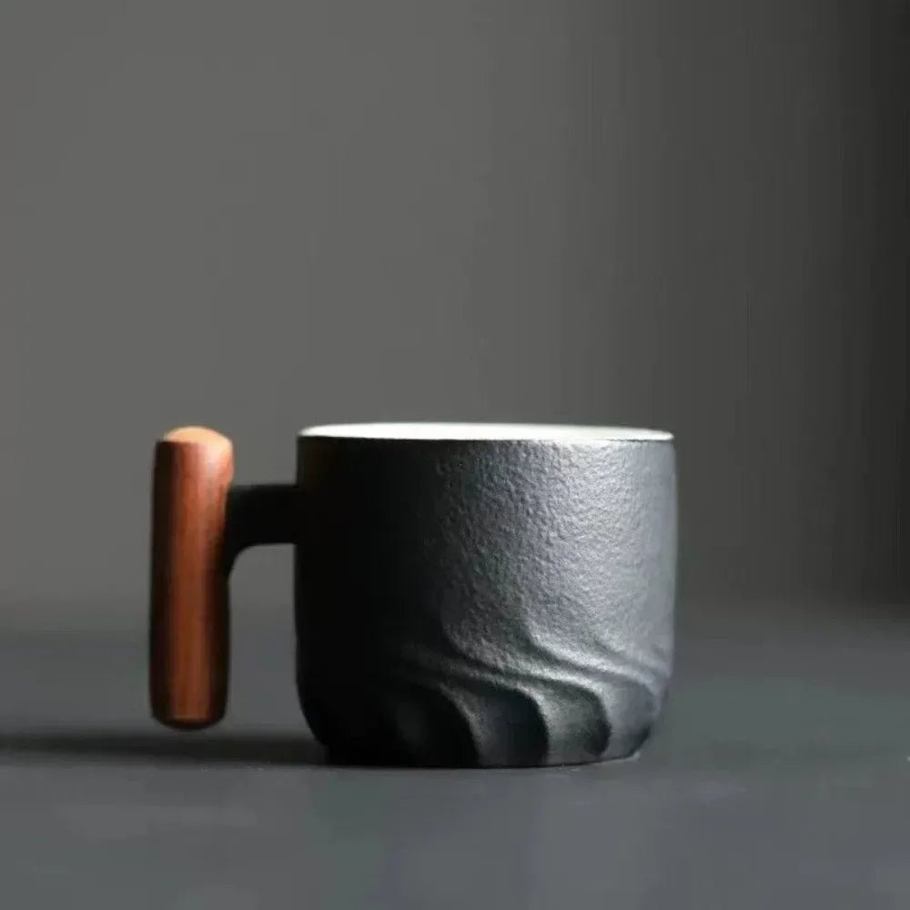 Hommfer – Tasses à espresso en céramique avec poignée en bois - Hommfer