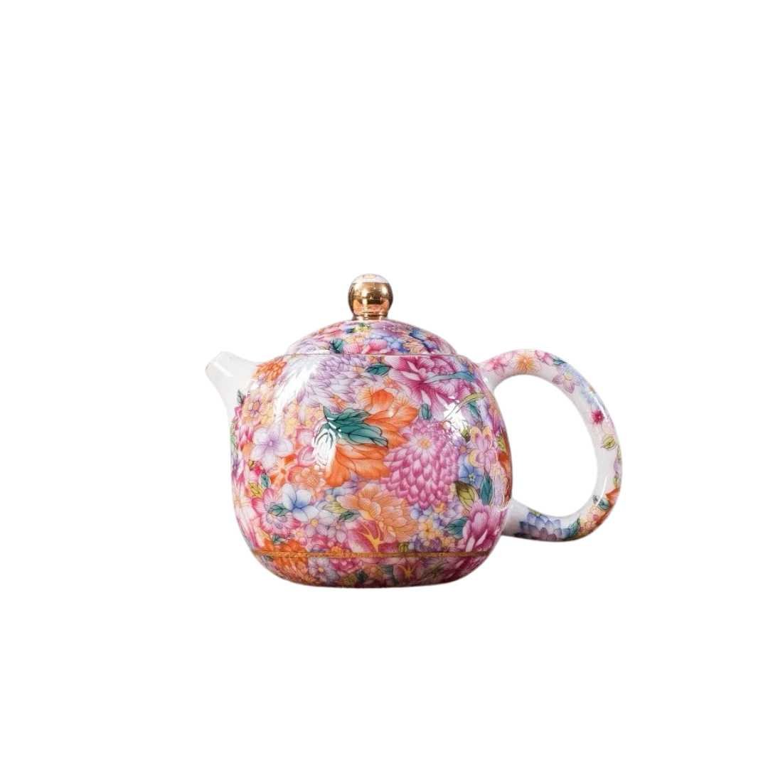 Hommfer – Théière Zia avec Tasse et Soucoupe Fleurie - Hommfer