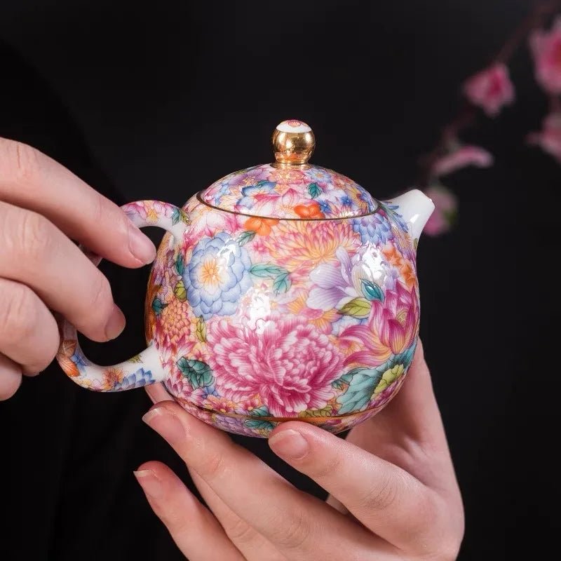 Hommfer – Théière Zia avec Tasse et Soucoupe Fleurie - Hommfer
