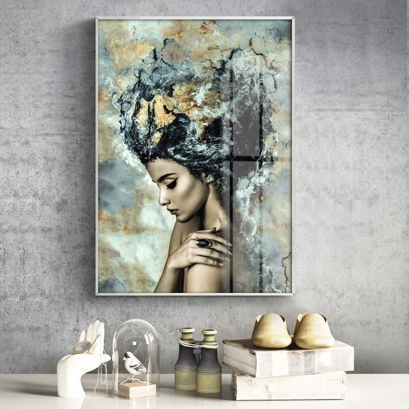 Hommfer – Toile Abstraite Femme et Cheveux - Hommfer