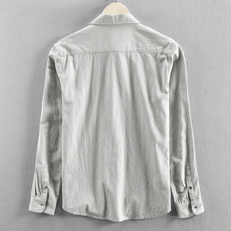 Hommfer - Tono Chemise Homme en Lin et Coton aux Détails Inspirés du Japon pour une Élégance Décontractée et Habillée - Hommfer