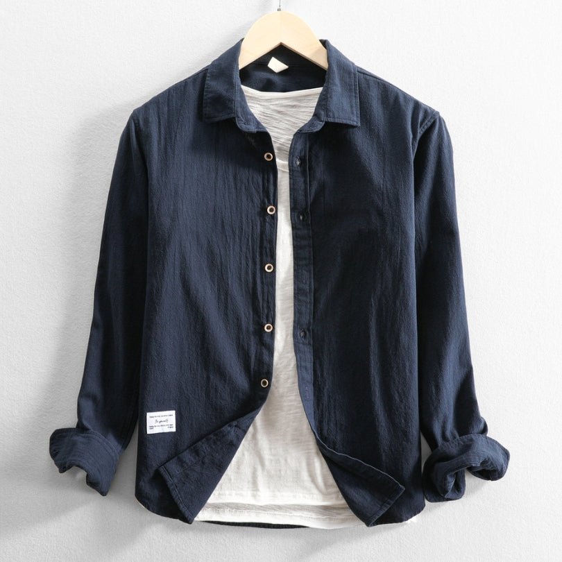 Hommfer - Tono Chemise Homme en Lin et Coton aux Détails Inspirés du Japon pour une Élégance Décontractée et Habillée - Hommfer