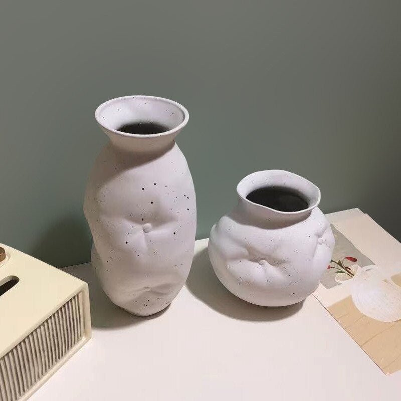 Hommfer – Vase Céramique Drapée Organique pour le Salon - Hommfer