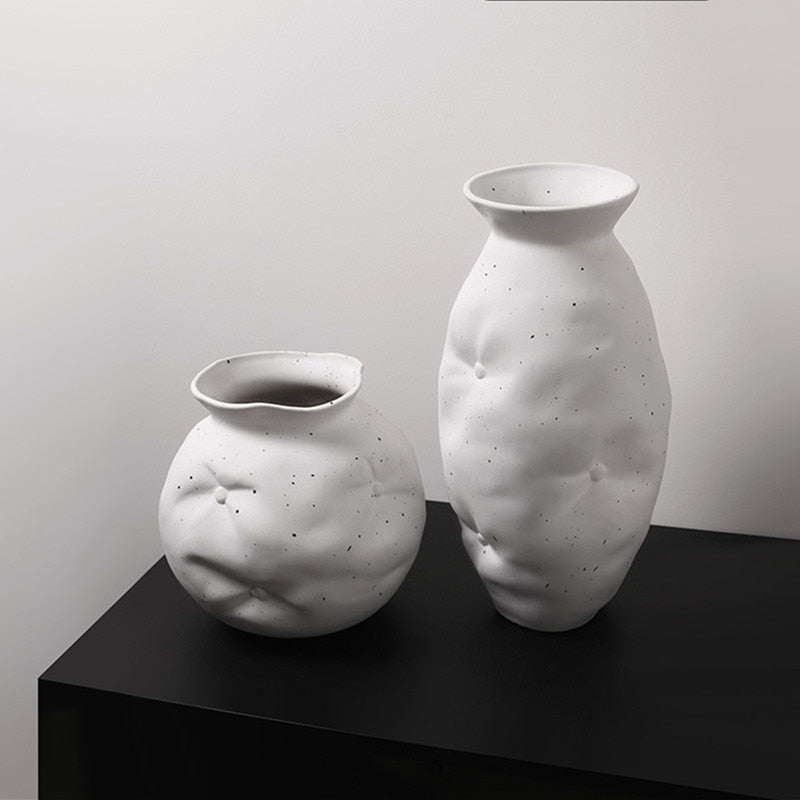 Hommfer – Vase Céramique Drapée Organique pour le Salon - Hommfer