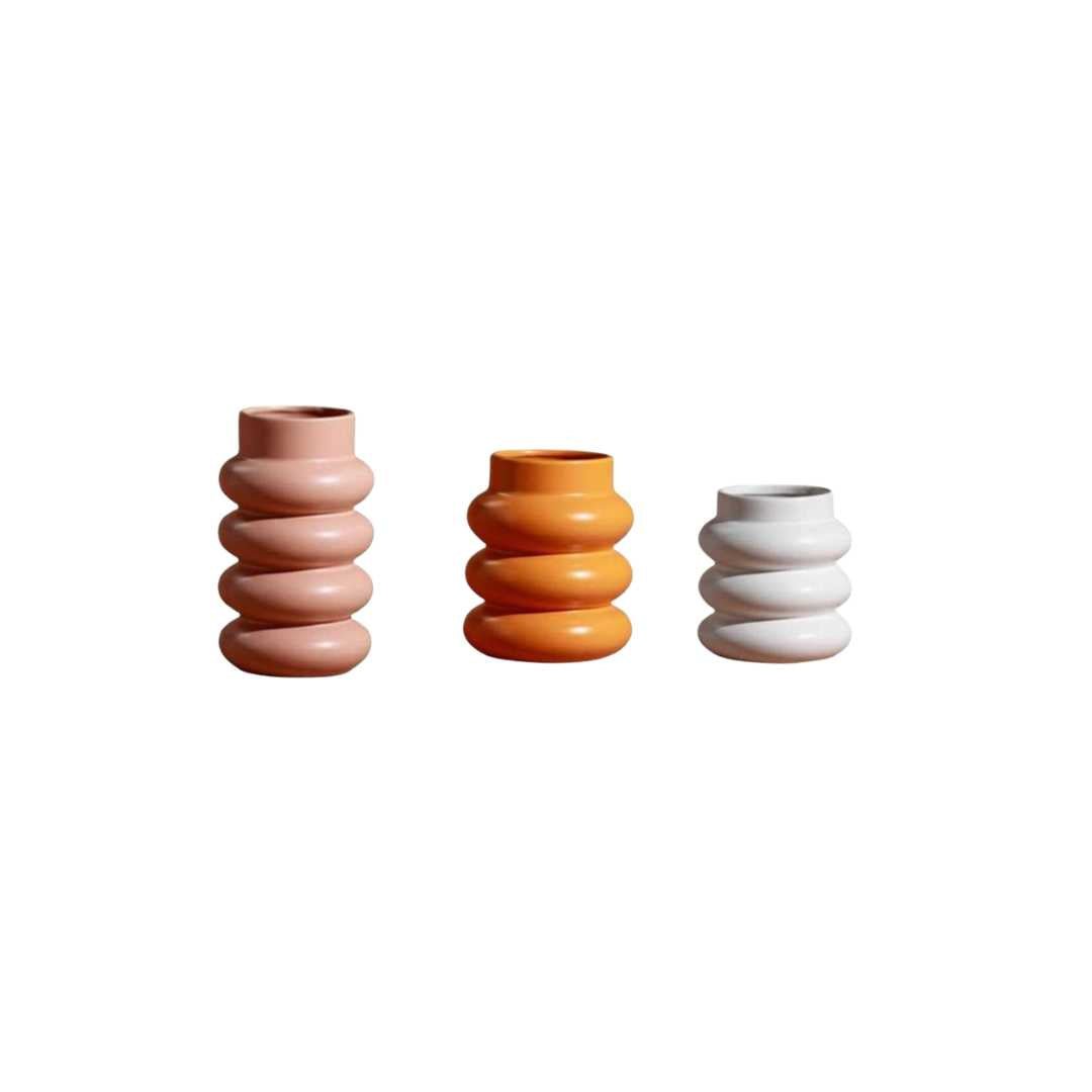 Hommfer – Vase Céramique Spirale Mat pour le Salon - Hommfer