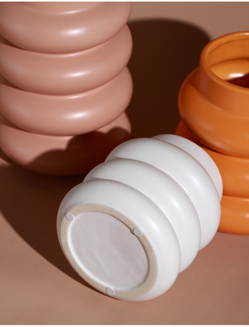 Hommfer – Vase Céramique Spirale Mat pour le Salon - Hommfer
