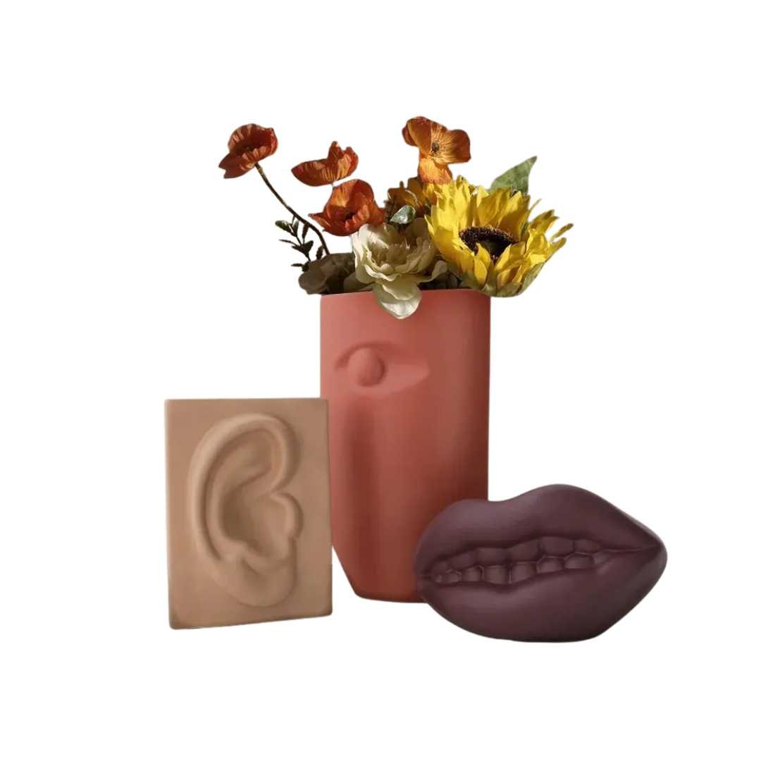 Hommfer – Vase Décoratif Visage Abstrait en Céramique - Hommfer