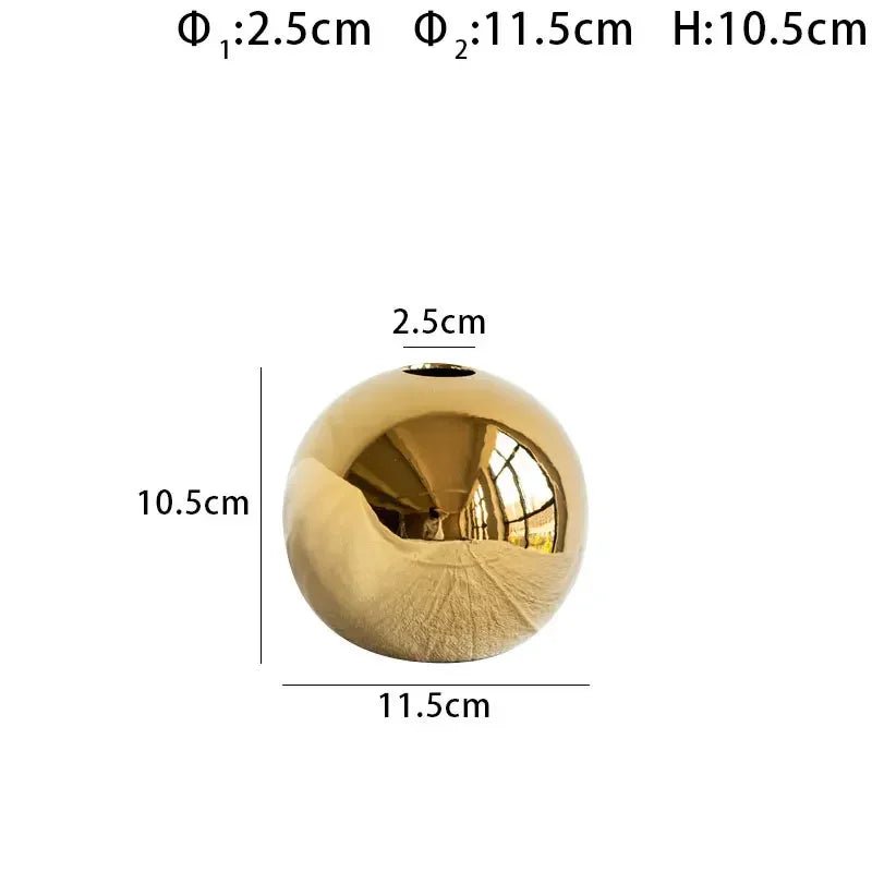 Hommfer - Vase en céramique dorée décoratif - Hommfer