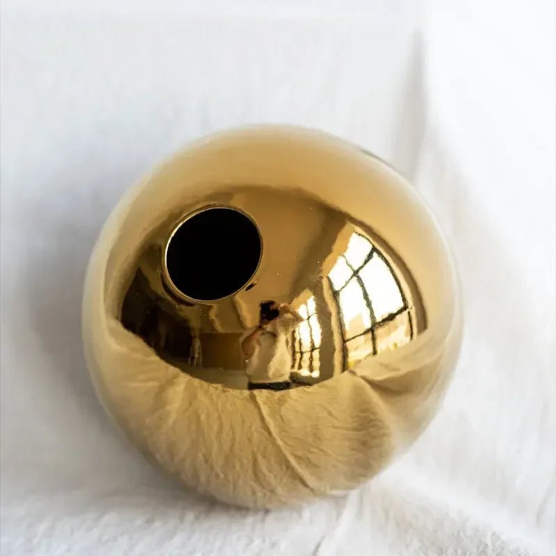 Hommfer - Vase en céramique dorée décoratif - Hommfer