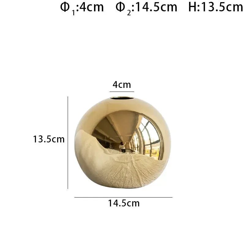 Hommfer - Vase en céramique dorée décoratif - Hommfer