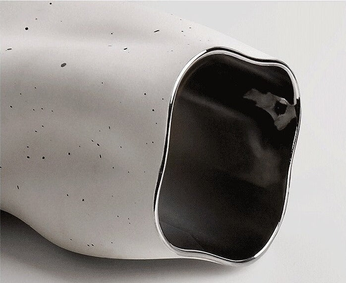 Hommfer – Vase en Céramique Torsadée Blanc et Bleu pour Salon - Hommfer