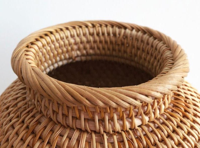 Hommfer – Vase en Rotin Tressé à la Main pour le Salon - Hommfer