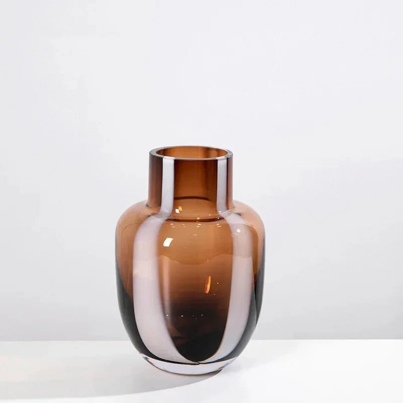 Hommfer - Vase en verre ambré prismatique pour le salon - Hommfer
