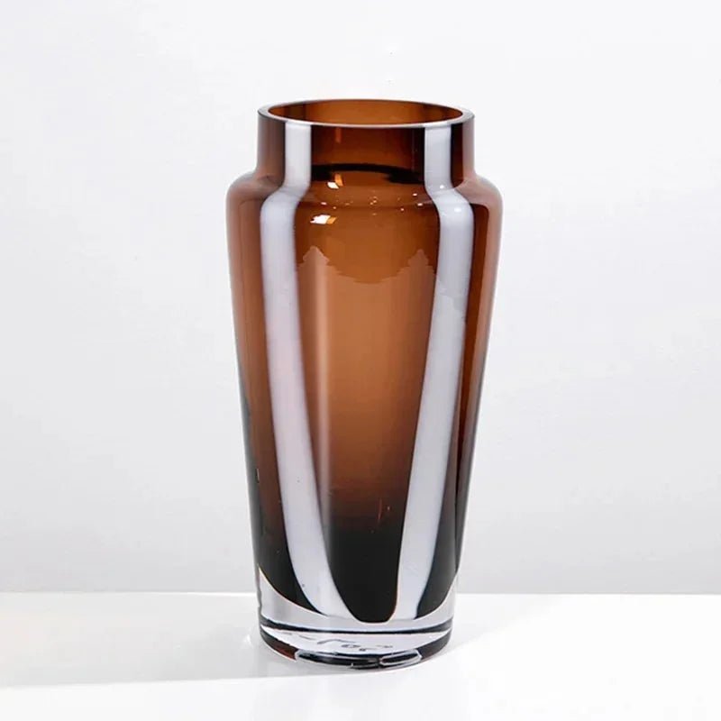 Hommfer - Vase en verre ambré prismatique pour le salon - Hommfer