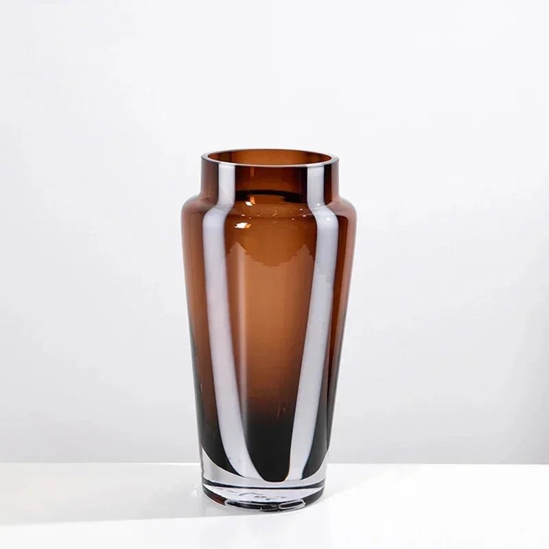 Hommfer - Vase en verre ambré prismatique pour le salon - Hommfer