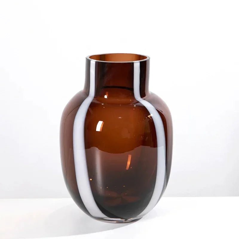 Hommfer - Vase en verre ambré prismatique pour le salon - Hommfer