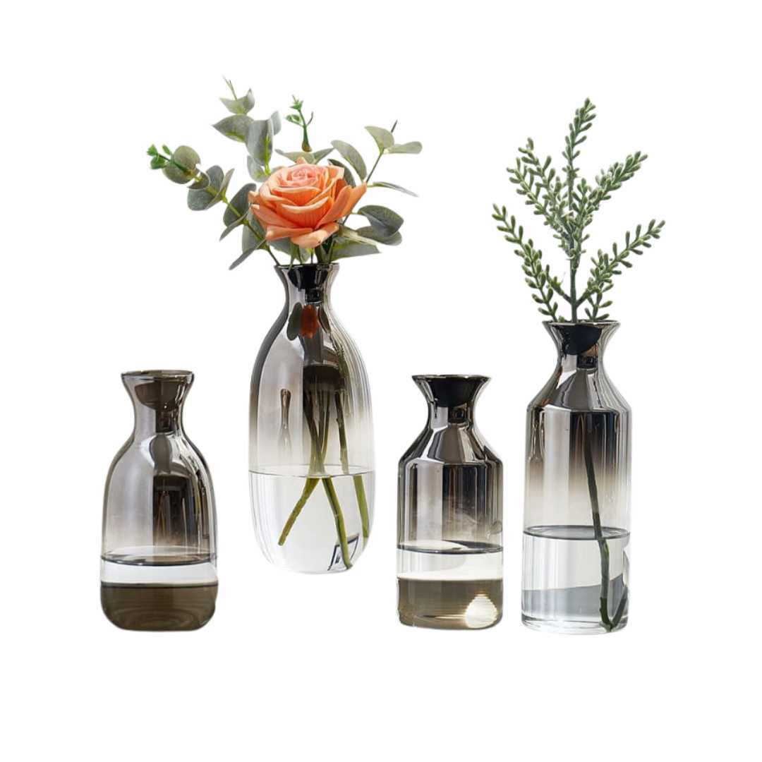 Hommfer – Vase en Verre Bicolore à Reflets Argentés - Hommfer