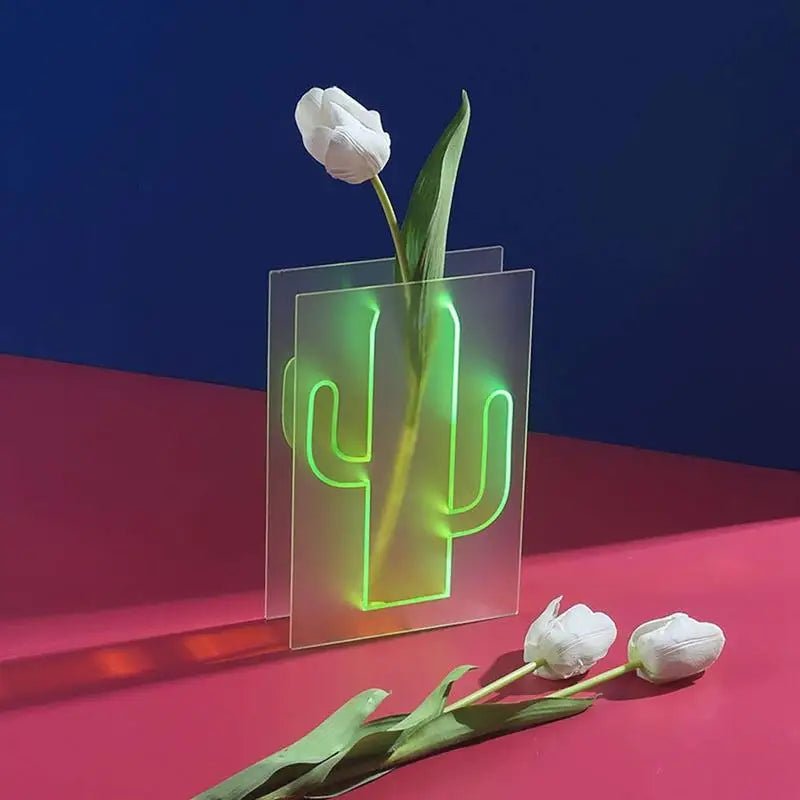 Hommfer – Vase et Organisateur de Bureau Cactus Néon - Hommfer