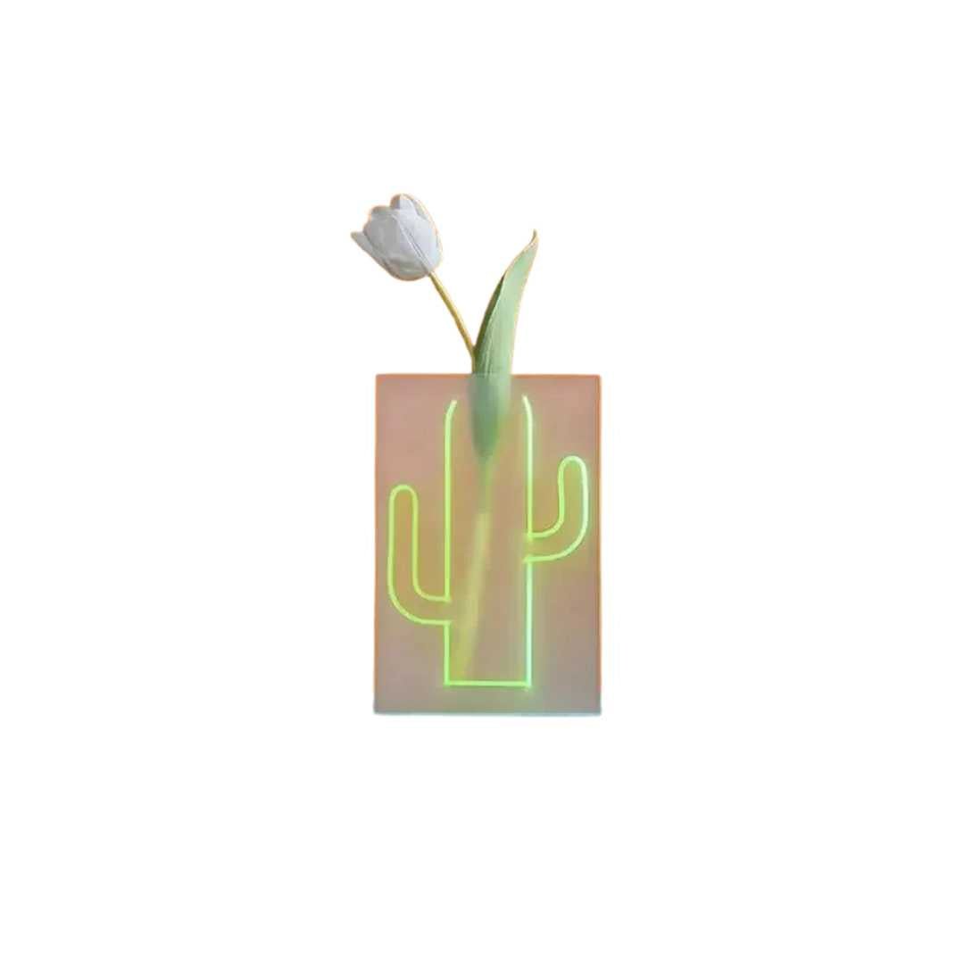 Hommfer – Vase et Organisateur de Bureau Cactus Néon - Hommfer