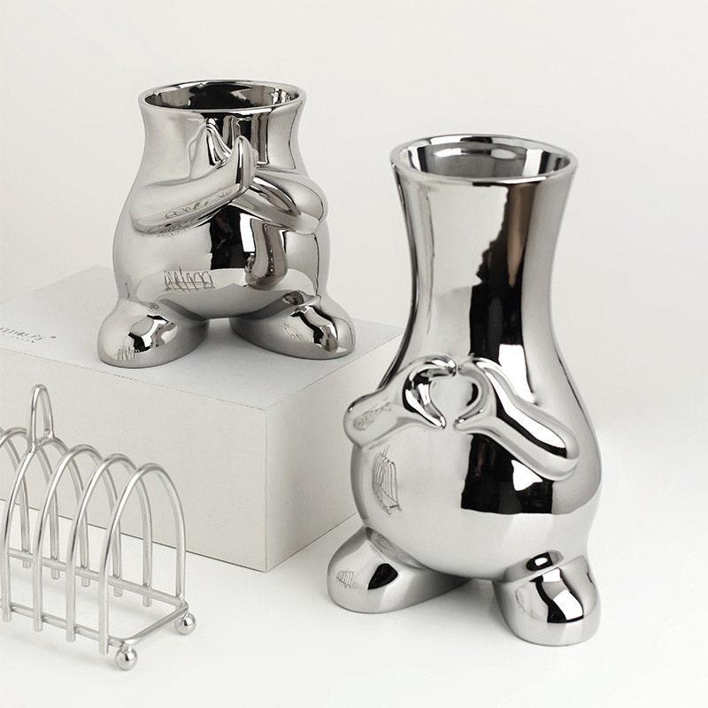 Hommfer – Vase Géométrique en Céramique Monochrome Moderne - Hommfer