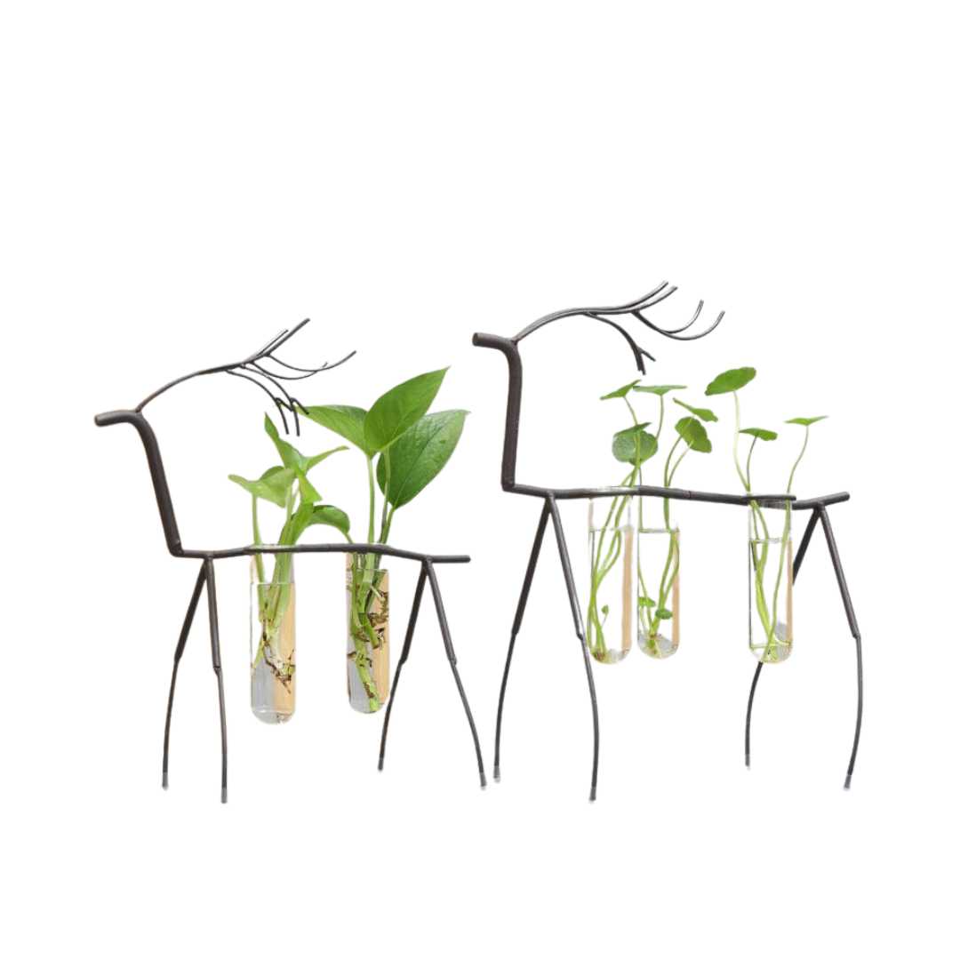 Hommfer – Vase Hydroponique Cerf en Fer Forgé - Hommfer