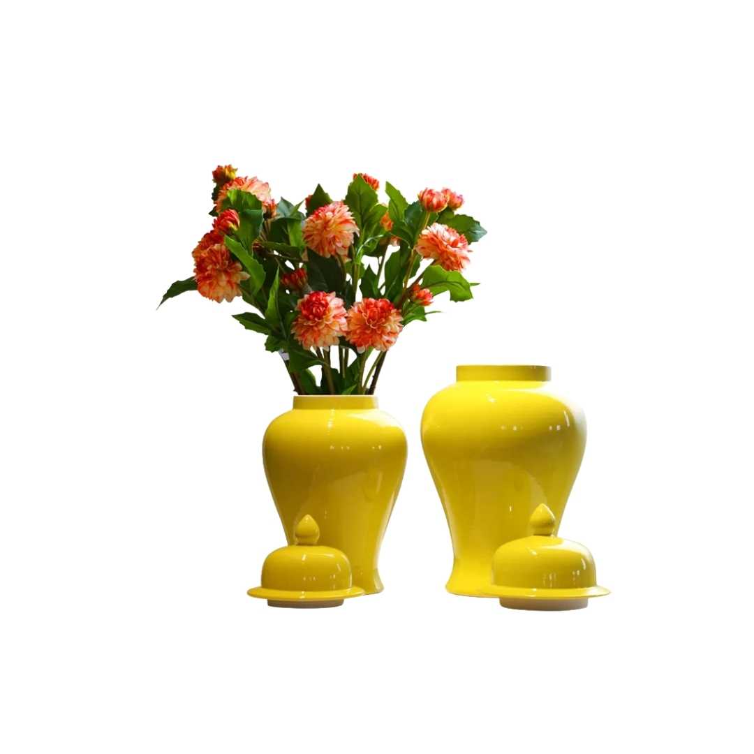 Hommfer – Vase Jaune en Céramique Style Gingembre Chinois - Hommfer