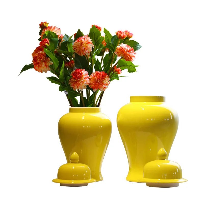 Hommfer – Vase Jaune en Céramique Style Gingembre Chinois - Hommfer