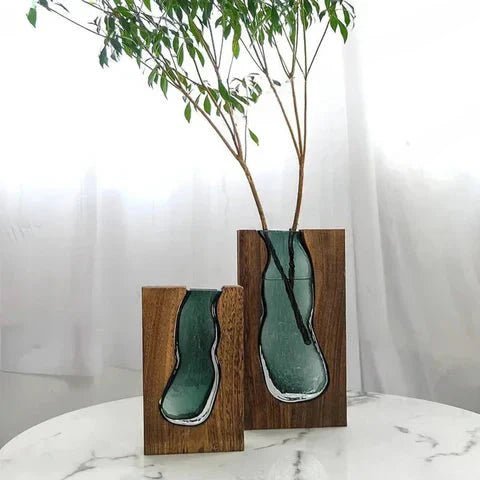 Hommfer – Vase Minimaliste en Bois et Verre - Hommfer