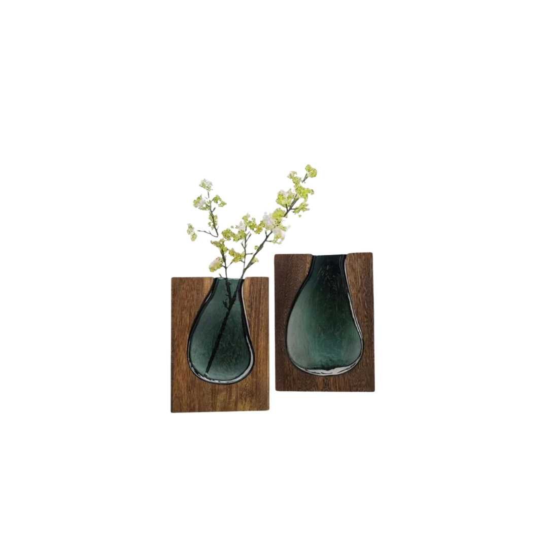Hommfer – Vase Minimaliste en Bois et Verre - Hommfer