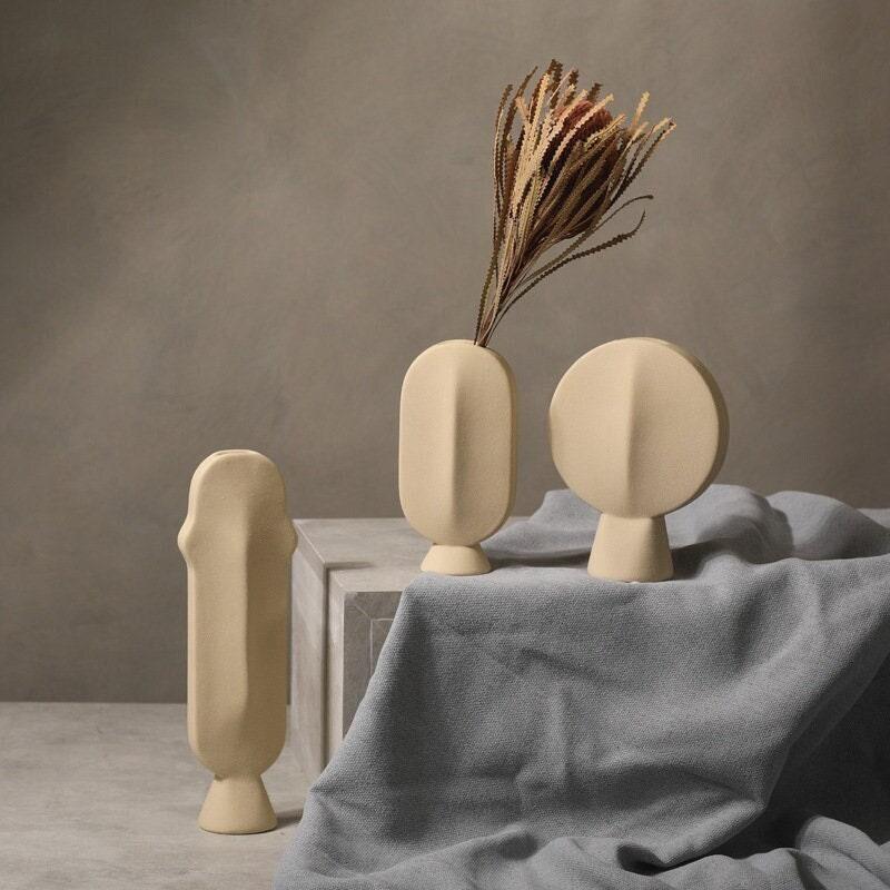 Hommfer – Vase Visage en Céramique Givrée - Hommfer