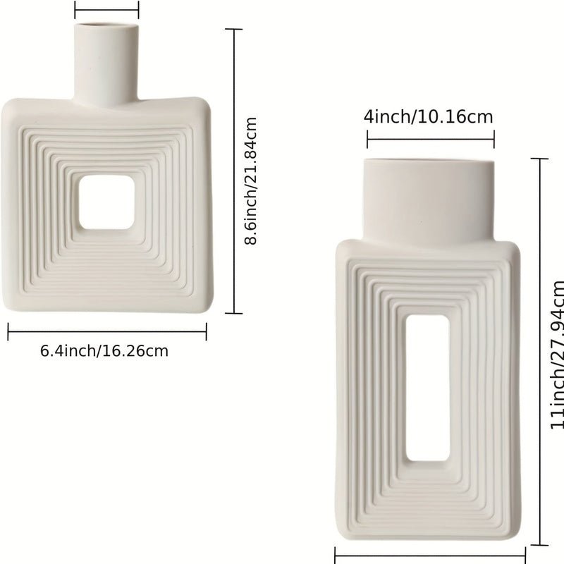 Hommfer – Vases en Céramique Blanche au Design Géométrique pour un Intérieur Bohème - Hommfer