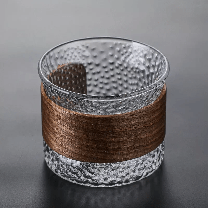 Hommfer – Verre Tumbler Fait Main avec Détail en Bois - Hommfer