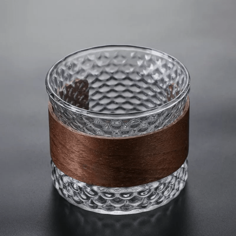 Hommfer – Verre Tumbler Fait Main avec Détail en Bois - Hommfer