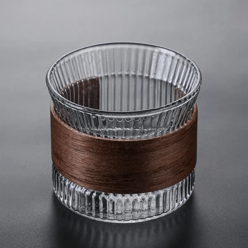 Hommfer – Verre Tumbler Fait Main avec Détail en Bois - Hommfer