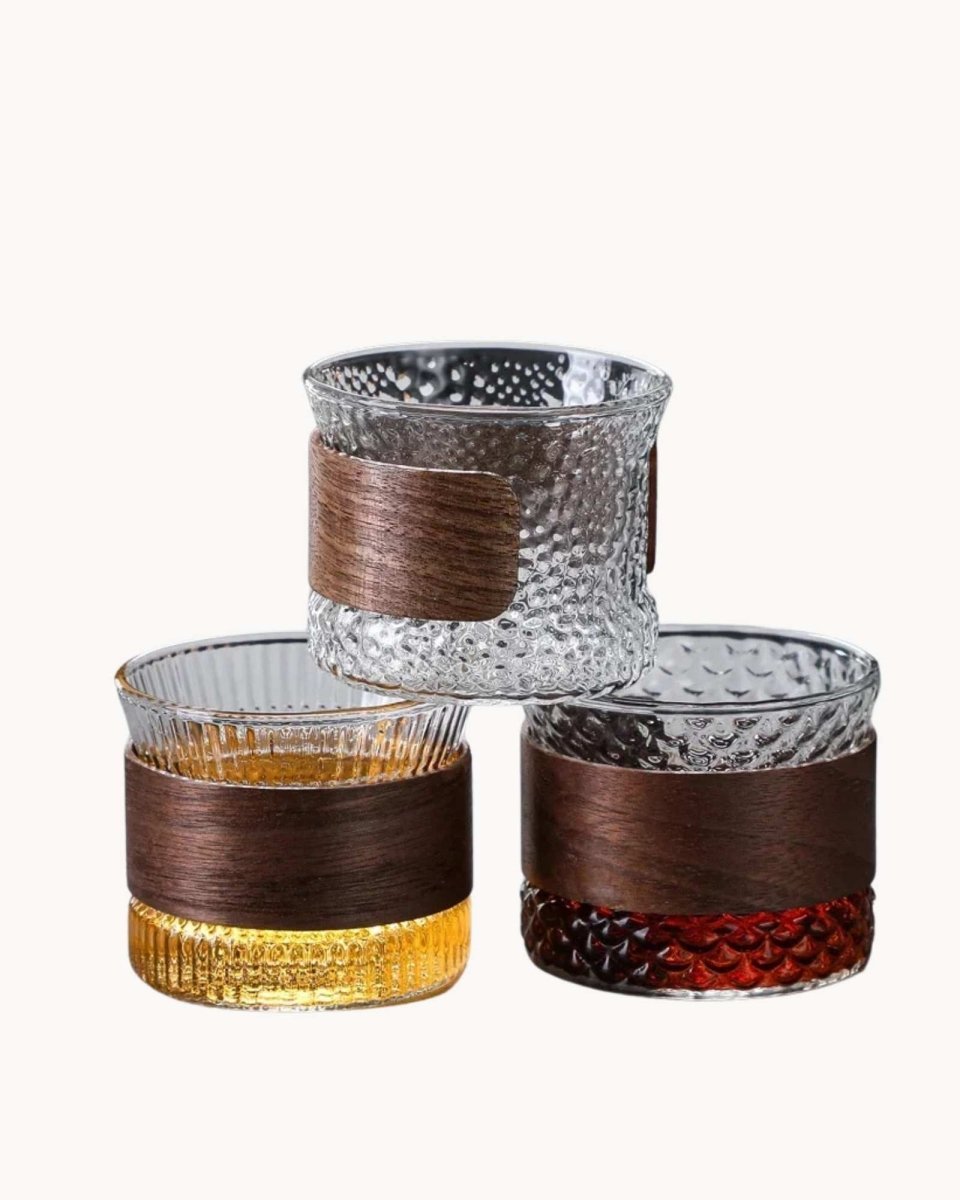 Hommfer – Verre Tumbler Fait Main avec Détail en Bois - Hommfer