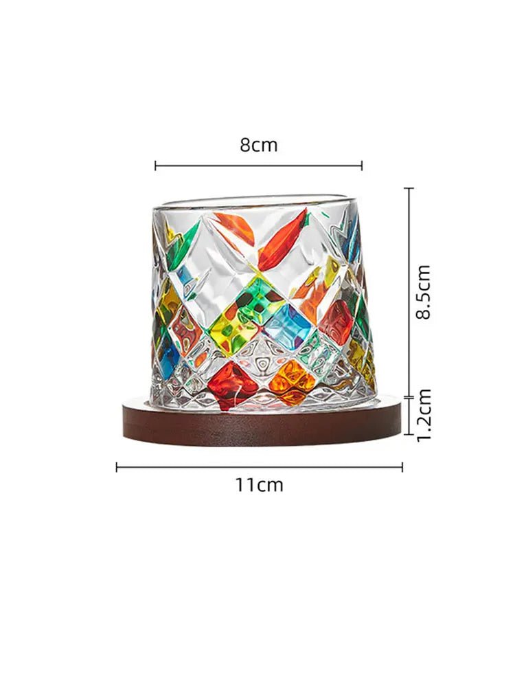 Hommfer – Verres à Whisky Cristal Ivy avec Dessous de Verre en Bois - Hommfer