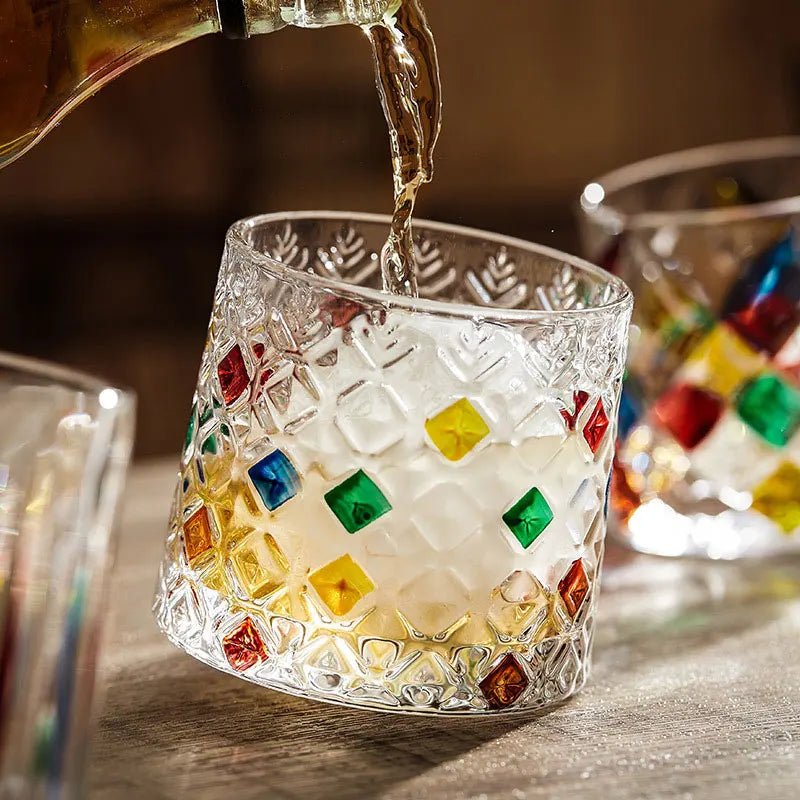Hommfer – Verres à Whisky Cristal Ivy avec Dessous de Verre en Bois - Hommfer