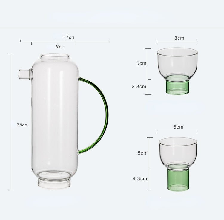 Hommfer – Verres et Carafe en Cristal Coloré Demi - Lune - Hommfer